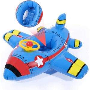 Anillos de natación inflables para bebés, anillo de piscina de barco de asiento flotante de yate de avión para bebés y niños