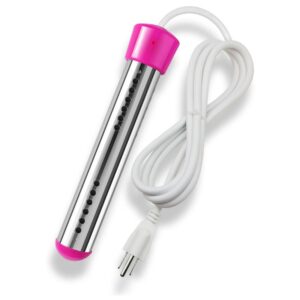 Calentador eléctrico de piscina de agua de inmersión con protector de acero inoxidable para piscinas enterradas, rosa, una pieza