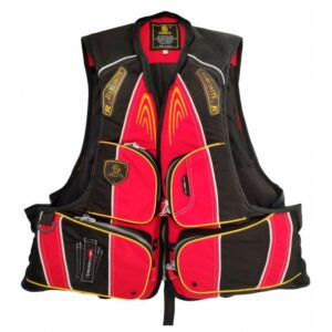 Chaleco salvavidas de pesca con bolsillos J19 rojo