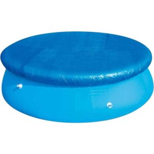 Cobertor de piscina 305 cm impermeable redondo con lazos de cuerda, antipolvo fácil de quitar. instalar para piscinas hinchables Azul