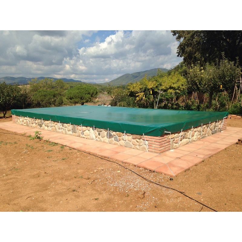 Pool System Protection Cobertor piscina de 9,30x4,80 metros. Color Verde / Beige