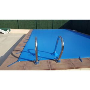Pool System Protection Cubierta de invierno para piscina de 9,80x7,30 metros. Color Azul / Negro