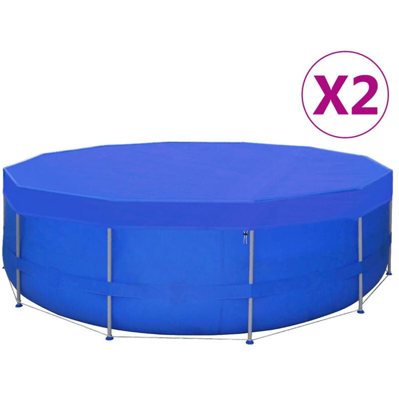 Cubierta de piscina 2 unidades redonda PE 460 cm 90 g/m²