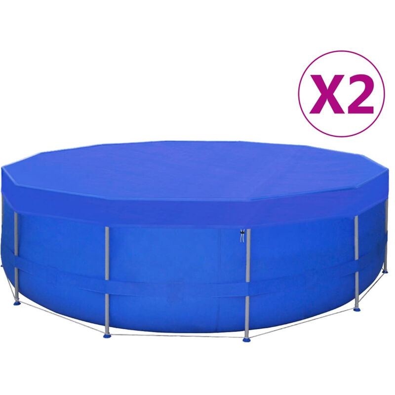 Cubierta de piscina 2 unidades redonda PE 540 cm 90 g/m²