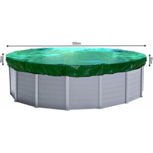 Cubierta de piscina de invierno redonda 180g / m² para piscina 500 - 550 cm Dimensiones de lona ø 610 cm Verde