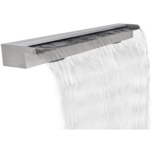 Fuente cascada rectangular piscina acero inoxidable 110 cm