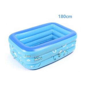 Piscina Hinchable PVC 3 Capas Segura y Duradera Azul 180 x 130 x 56cm - Fuienko