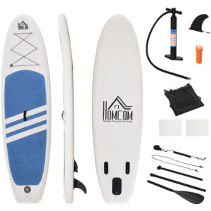 Tabla de Paddle Surf Hinchable con Remo Ajustable Carga Máx. 120kg 305x80x15 cm