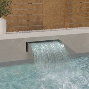Cascada de jardin de acero inoxidable 304 60x34x14 cm - Hommoo