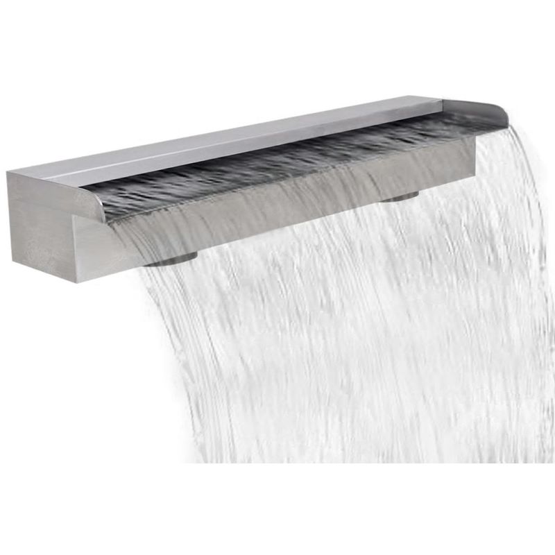 Fuente cascada rectangular piscina acero inoxidable 60 cm - Hommoo