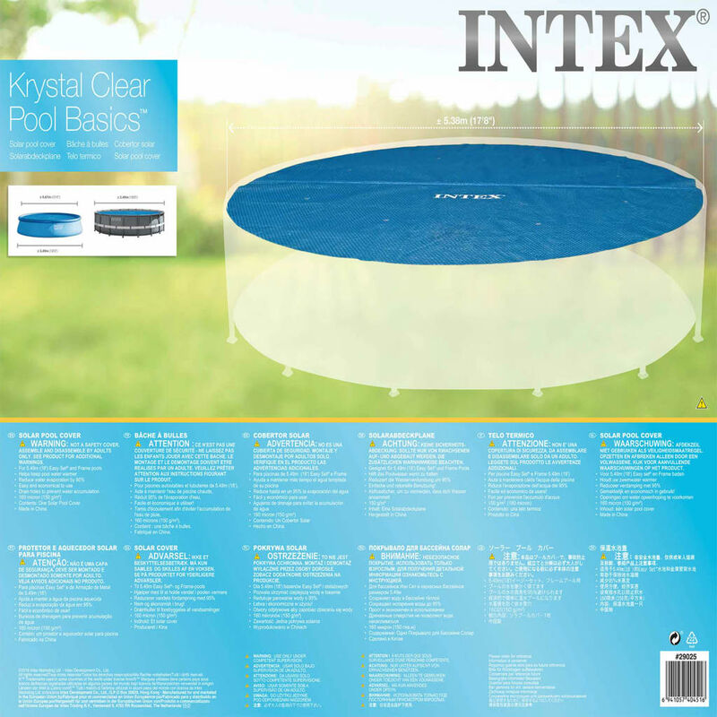 Cubierta solar para piscina redonda 549 cm 29025 - Intex