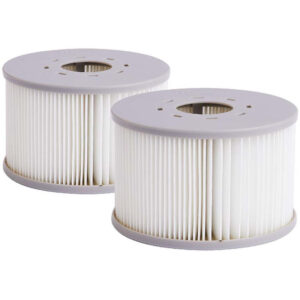 Juego de 2 filtros spa Mspa - Accesorio spa para el mantenimiento de su spa hinchable - Blanco