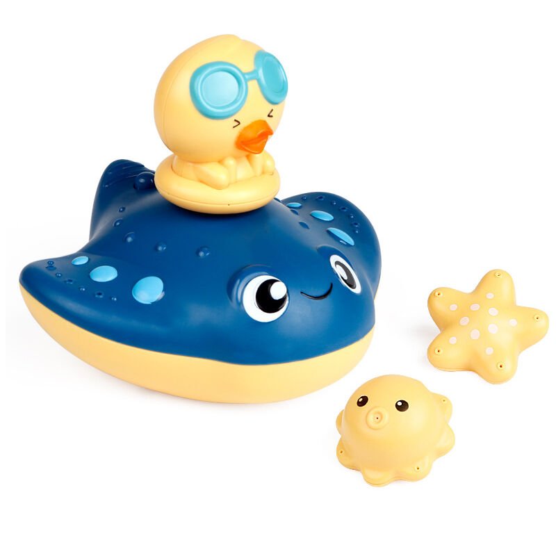 Juegos de baño de juguete de baño, juego de baño para bebés y niños pequeños, juguete de animales de agua flotante para regalo de piscina, niña y