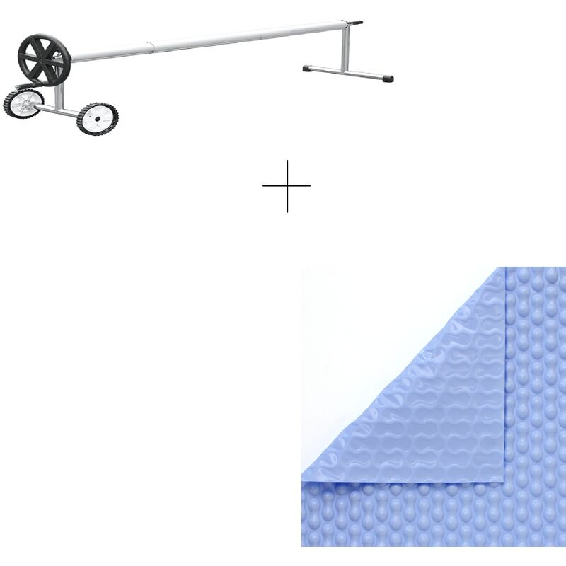 PACK COBERTOR TÉRMICO DE 500 MICRAS GEOBUBBLE COOLGUARD (9x5.5m) + ENROLLADOR TELESCÓPICO DE 81mm.