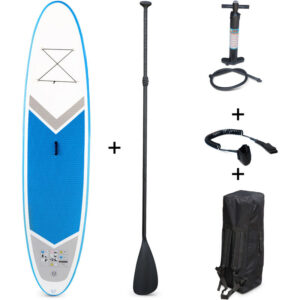 Pack Stand Up Paddle inflable de 10'10' con bomba de alta presión de acción simple, remo, correa y bolsa de almacenamiento incluidos
