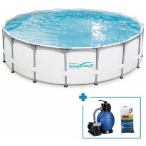 Piscina desmontable tubular Summer Waves Elite Frame redonda 4,88m x 1,22m KIT con depuradora de arena y vidrio filtrante