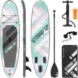 Surfboard stand up paddle surf tabla hinchable SUP menta/rosa 308 cm accesorios
