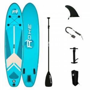 Tabla de paddle Hinchable INDIANA BLUE 10'6'' (320cm) 30'' (76cm) 6'' (15cm) con inflador, Remo, Leash y Mochila - Rohe