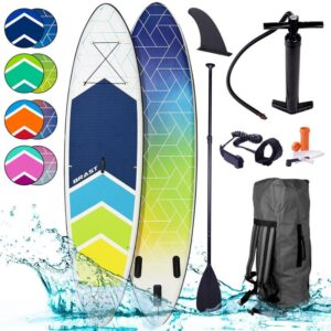 Tabla Paddle Surf inflable 320x81x15cm 130kg 15cm Drop stitch, remo telescópico+mochila+bomba+kit de reparación+correa para el pie de alta calidad.