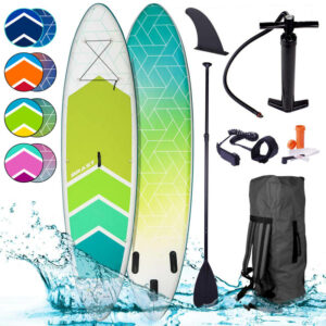Tabla Paddle Surf inflable 320x81x15cm 130kg 15cm Drop stitch, remo telescópico+mochila+bomba+kit de reparación+correa para el pie de alta calidad.