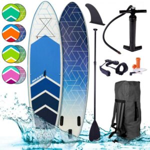 Tabla Paddle Surf inflable 320x81x15cm 130kg 15cm Drop stitch, remo telescópico+mochila+bomba+kit de reparación+correa para el pie de alta calidad.