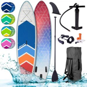 Tabla Paddle Surf inflable 320x81x15cm 130kg 15cm Drop stitch, remo telescópico+mochila+bomba+kit de reparación+correa para el pie de alta calidad.