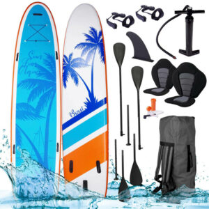 Tabla Paddle Surf inflable FAMILY Hawai 370x87x15 cm, 210kg + 2 remos telescópicos + mochila + bomba + kit de reparación. Tabla SUP BRAST