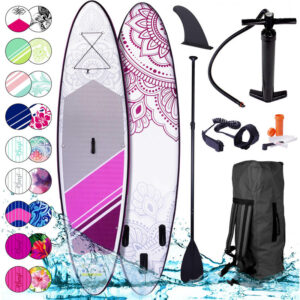 Tabla Paddle Surf inflable FLOWER 300x76x15 cm, capacidad 115kg + remo telescópico + mochila + bomba + kit de reparación. Tabla SUP BRAST