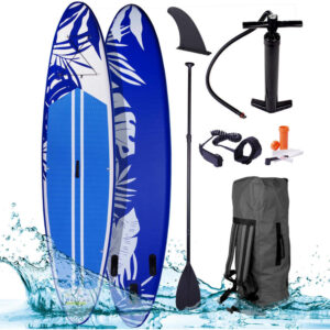 Tabla Paddle Surf inflable FUSION azul 300x76x15 cm, 130kg+remo telescópico+mochila+bomba+kit de reparación, material MFL de doble capa. Tabla SUP