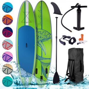 Tabla Paddle Surf inflable SHARK verde 320x76x15 cm + remo telescópico + mochila + bomba + kit de reparación, capacidad 130kg. Tabla SUP BRAST