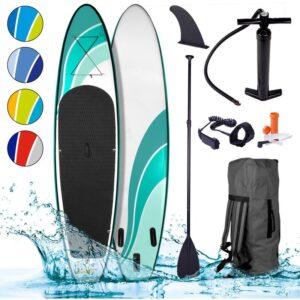 Tabla Paddle Surf inflable WAVE 300x76x15cm capacidad 140kg + remo telescópico + mochila + bomba + kit de reparación + correa para el pie. Tabla SUP