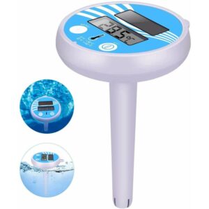 Termómetro digital solar flotante para piscina, termómetro electrónico para piscina, termómetro solar flotante, con pantalla LCD, para piscina