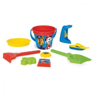 Vadeador- Set De 9 Patrulla Canina Con Cubo, Colador, Molinillo, Pala, Rastrillo Y 3 Moldes De Arena, 81135