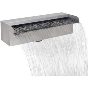 Youthup - Fuente cascada rectangular piscina acero inoxidable 30 cm