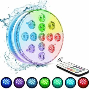 GolWof 13-LED Luces LED Sumergibles 16 Colores RGB Luces LED Sumergibles IP68 Luces LED Impermeables con Control Remoto Decoración para Florero