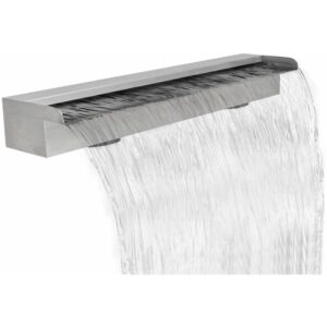Fuente cascada rectangular piscina acero inoxidable 90 cm - Hommoo
