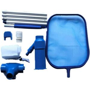 Kit de limpieza de piscina - Skimmer de piscina con cabezal de succión de barra - Red fina - Kit de cuidado de piscina portátil - Accesorios para