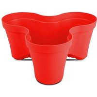 Hogar Y Mas - macetero apilable rojo y plato 38,5X17 Color - a - a