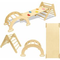 3 en 1 Triángulo de Pikler con Triángulo de Escalada Tobogán y arco de Escalada Triángulo de Escalada de Madera Juguetes Educativos Montessori a