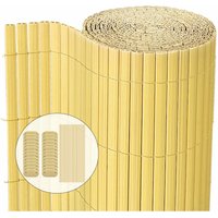 VOUNOT Cañizo PVC Doble Cara 90x500cm con Puente Reforzado, Estera PVC Valla Privacidad, Color Bambú