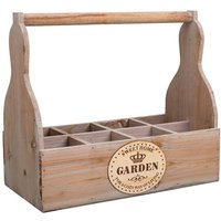 Wanderlust Deco - Cesta Macetero de madera gris 34x17,5x10/30