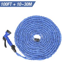 Manguera de jardín Extensible 100FT con 7 Funciones de Riego Azul