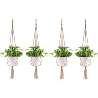Minkurow - 4 Paquetes Colgador De Plantas De Macramé, Maceta Colgante De Plantas, Para Colgar Plantas Maceta Colgante Maceta Balcón Decoración Del