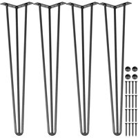Patas para Mesas de Acero al Carbono, Conjunto de Patas de Mesa de Altura de Pata 86,3 cm, Patas para Muebles con 4 Pies de Goma, Patas Mesa con