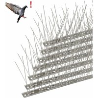Minkurow - Pincho Para Palomas De Acero Inoxidable De 6,6 Metros, Paquete De 20 Pinchos Para Pájaros Para Asustar Palomas, Cuervos, Gorriones, Gatos,