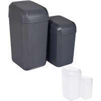 Jardin202 - Papelera con Tapa Basculante - Cubo basura Antracita para Cocinas, Baños y Despachos - Contenedor de Residuos