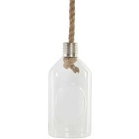 Hogar Y Mas - Macetero Colgante Decorativo, de Cristal y Cuerda, con forma de Botella, para Interior/Exterior. Diseño Original - Hogar y Más