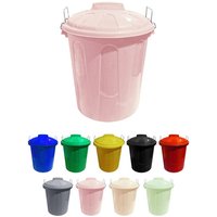 JARDIN202 - Cubo Basura de plástico con Tapadera Cubo almacenaje y reciclar 21 litros (Rosa)