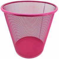 Jardin202 - Papelera de rejilla metálica Capacidad de 12 litros - color :rosa - rosa - rosa