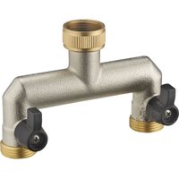 Aroz - Conector de boquilla de riego automático de latón con doble salida recta